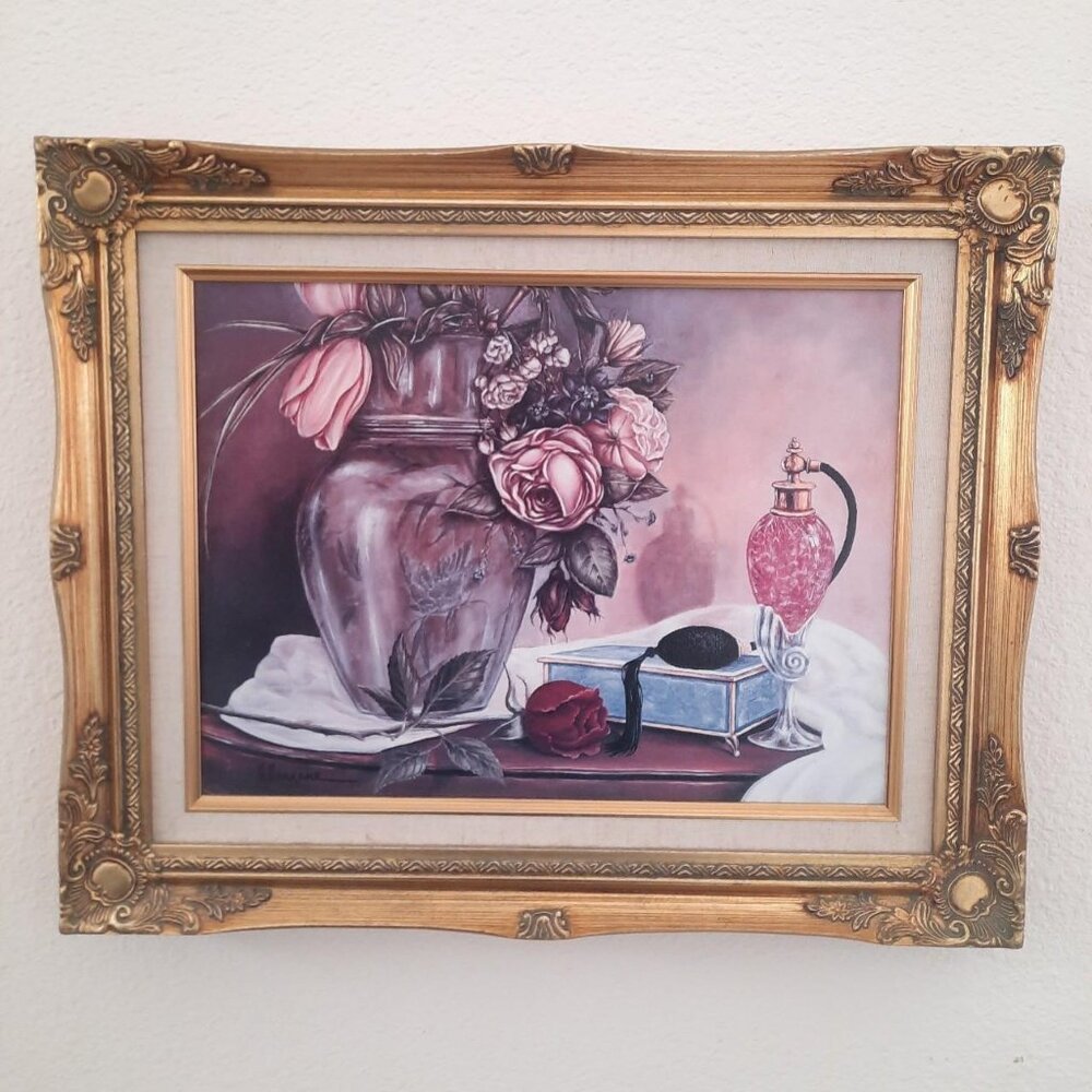 Beautiful Vintage Floral Oil Painting